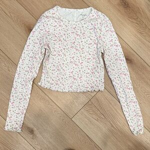 Arizona Jean Company Pink and Green Floral Top